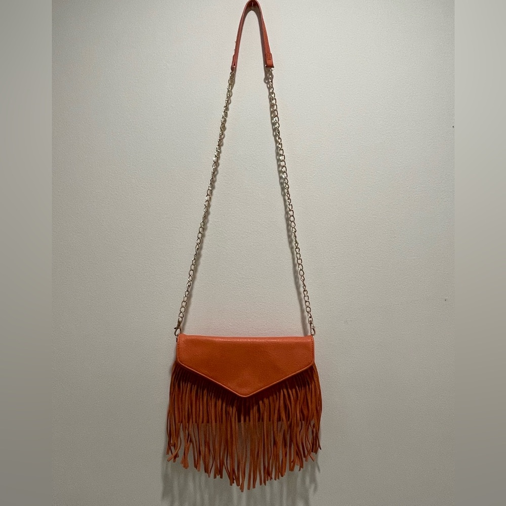 Coral Fringe Crossbody Bag